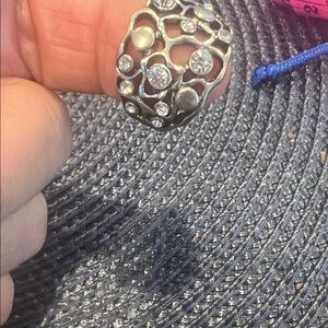 Elegant Silver Ring with Crystal Accents